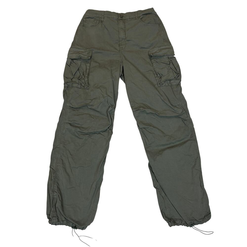Good American Olive Green Cargo Straight Leg Pants